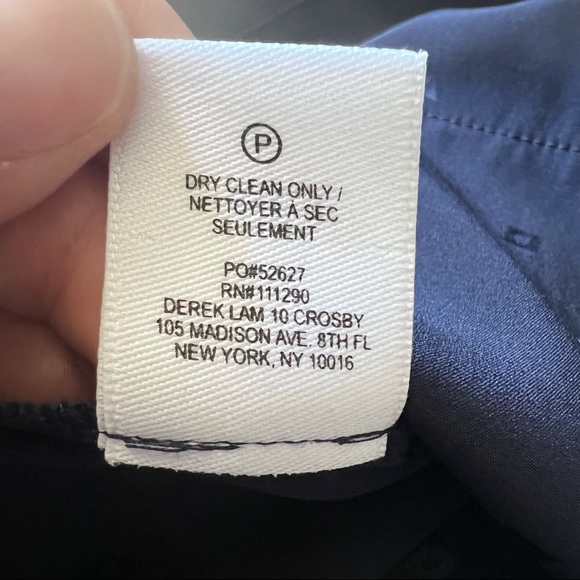 DEREK LAM 10 CROSBY Pajama Blouse Button Down Midnight 12 - Picture 13 of 14